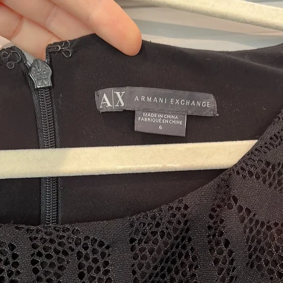 Armani exchange little black dress! Flattering and chic! Size 6 - Picture 8 of 8